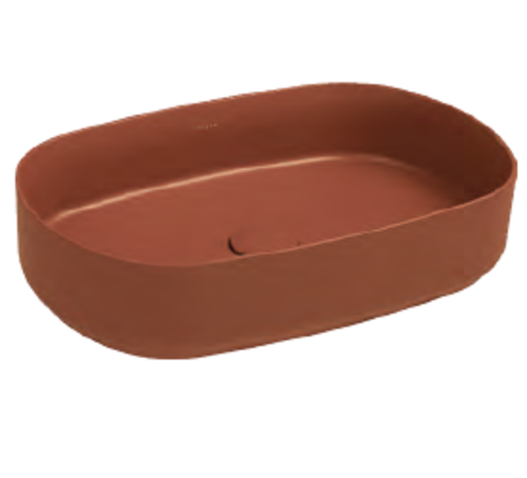 Isvea Infinity 10NF65055-2U Раковина накладная ШГВ 550*360*120 отверстия для смесителя отсутствуют, цвет терракотовый матовый