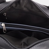 Сумка Саломея 257 гладкий серо-голубой + черный