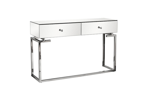 Консоль с ящиками в прихожую 77x35x120см Garda Decor зеркальный фасад