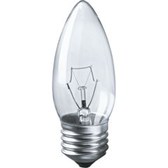 Стандартная лампа накаливания Navigator NI-B-40-230-E27-CL 40W  свеча прозрачная