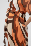 Платье для беременных 14766 коричневый-оранжевый