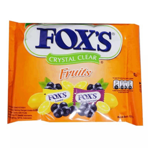 Конфеты Fox's Crystal Clear Fruits со вкусом черной смородины и лимона, 125 гр