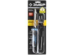 ЗУБР Ceramic PRO, 60 Вт, керамическим нагреватель, конус, 2-к рукояткой, электропаяльник с защитным колпачком, Профессионал (55413-60)