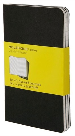 Набор 3 блокнота Moleskine Cahier Journal Large, цвет черный, в клетку