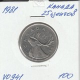 V0941 1981 Канада 25 центов