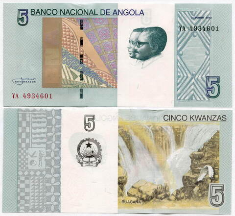 Банкнота Ангола 5 кванз 2012 год. UNC
