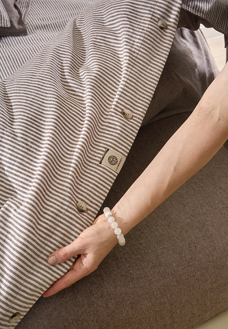 Постельное белье 2 спальное евро Luxberry Лен и Хлопок белое/коричневое