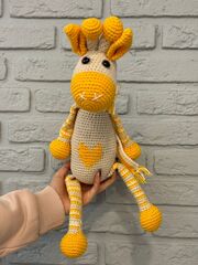 Мягкая игрушка Жираф желтый вязаный