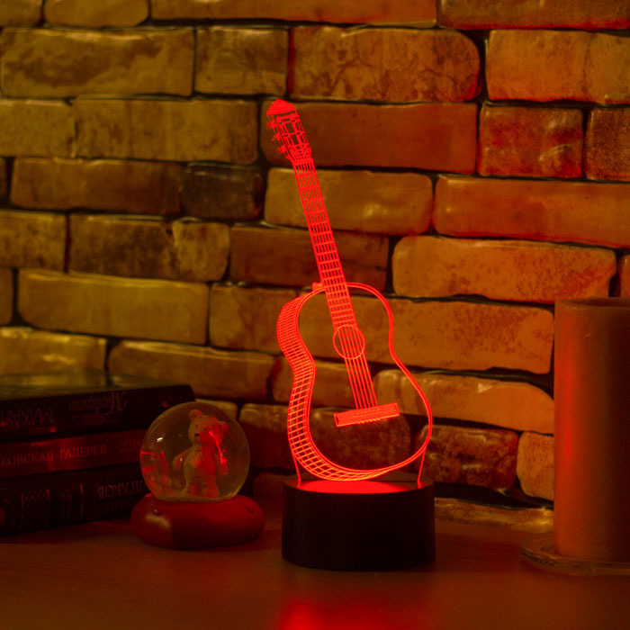 Неоновый светильник Гитара 8 бит, 60х23 см