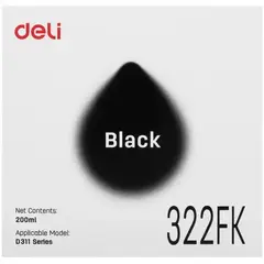 Чернила водорастворимые Deli 322FK черный 200 мл