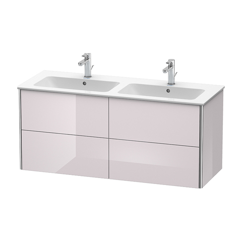 Duravit XSquare База под раковину 1280х478х560 мм, с 4 выдв ящиками, Цвет белая сирень глянцевый (для 233613) XS417502727