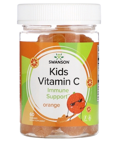 Swanson, Витамин C для детей, апельсин, 60 жевательных таблеток