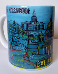 Кружка фарфор 300 мл с видами Петербурга