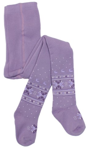 Махровые колготки фиолетового цвета с узором RuSocks
