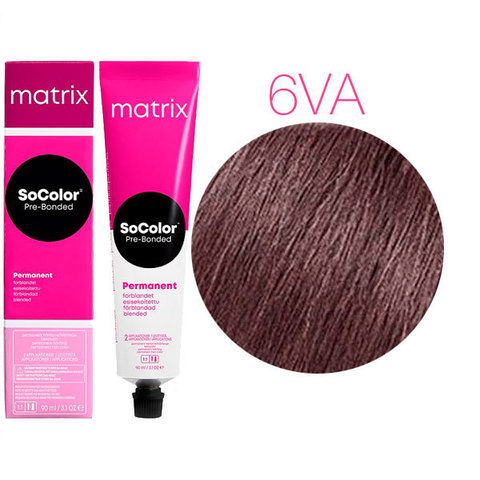 Matrix Socolor Pre-Bonded 6VA темный блондин перламутрово-пепельный - Стойкая крем-краска для волос с бондером