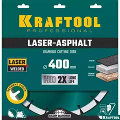 KRAFTOOL LASER-ASPHALT 400 мм (25.4/20 мм, 10х3.4 мм), алмазный диск (36687-400)