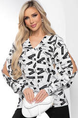 Блуза "Тайное чувство" (белая/надписи) Б8442 LT Collection