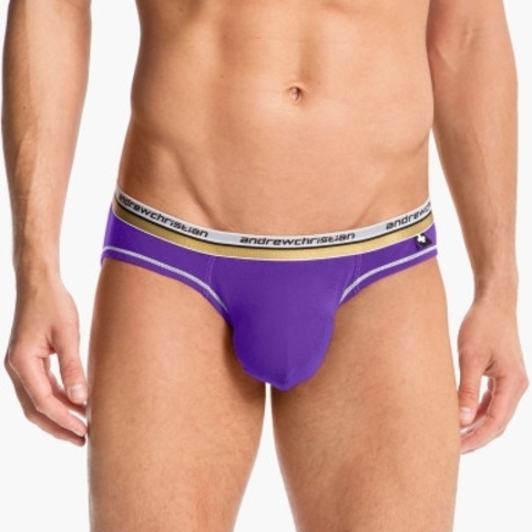 Мужские трусы слипы индиго Andrew  Christian andrew Vibe Purple AC3-M086