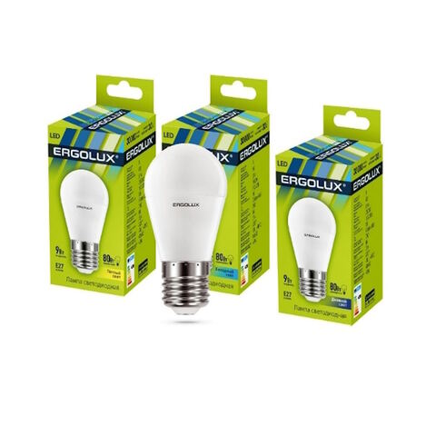 Лампа Ergolux LED-G45-9W-E27-6K Дневной
