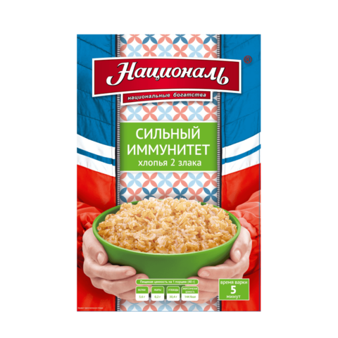 Националь Хлопья 2злака Сильный Иммунитет 240гр