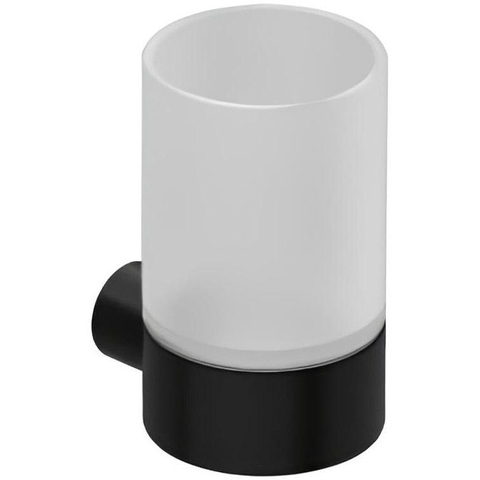 Kludi 5897539 Kludi 58 975 39 Vela R Держатель со стаканом (белое матовое стекло), черный матовый