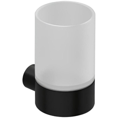 Kludi 5897539 Kludi 58 975 39 Vela R Держатель со стаканом (белое матовое стекло), черный матовый фото