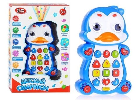 Детский смартфон в виде животных, изучение цифр, букв, сказки, песни, свет, размер 14*21