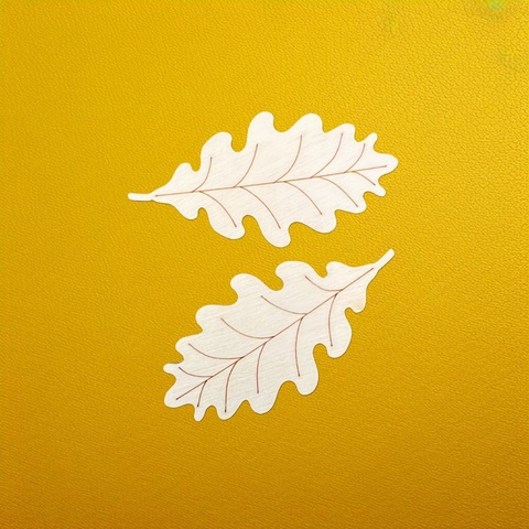 Лист дуба 6,5*3см , фанера (2шт)