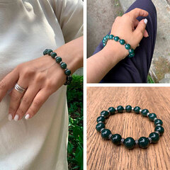 Браслет "Восток". Темная морская волна. 10мм.