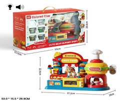 Пластилин станция фаст-фуд муз+пресс +пласт 6 шт 38*23