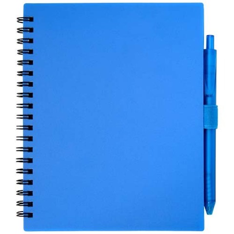 Набор Niove из блокнота из переработанного пластика в мягкой обложке и шариковой ручки (синие чернила)