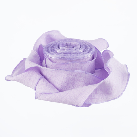 Лента полиэстер жатая с волнистым краем (4,0см*9,14м), Сиреневый, 1 шт.