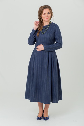 Платье льняное Черника тёплое купить