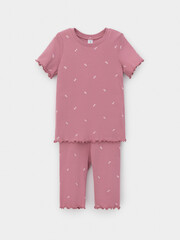 пижама  для девочки  К 1632/пепельная роза,маленькие листья