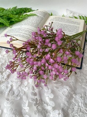 Гипсофила искусственная Сиреневая, высококачественный пластик, на ветке 54 см, набор 2 ветки