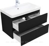 Aquanet 344747 Тумба с раковиной Вега 2.0 80 2 ящ. цв.черный (раковина Ирис) (344747)