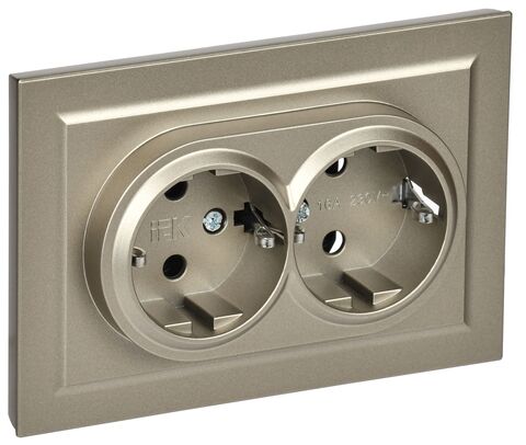 BRITE Роз. 2-я с з/к без з/ш 16А в сб. РС12-3-БрШ шамп. IEK