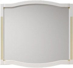 Зеркало ЛАУРА 120, белый с бежевой патиной