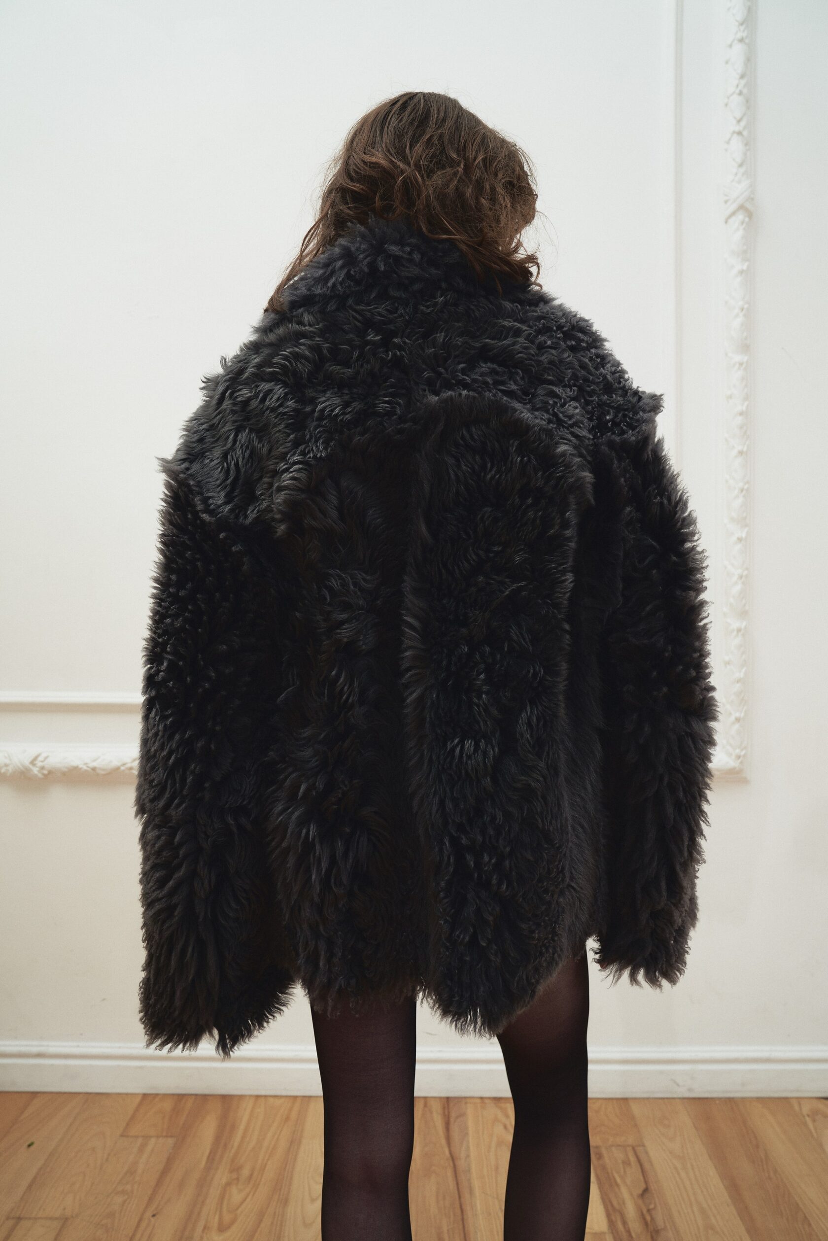 Двусторонняя шубка Grey, Серая