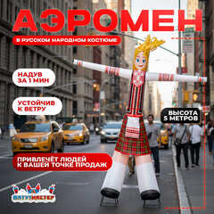 Аэромен «Русская красавица» в народном костюме, 5 метров