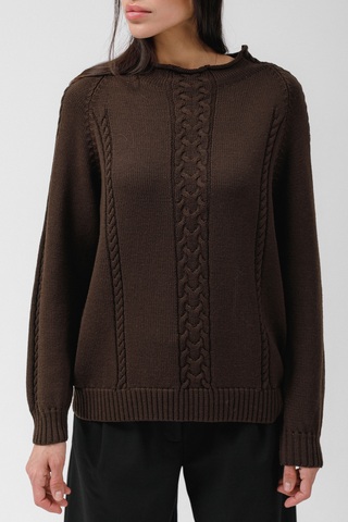 Свитер OVER "косы" (шоколад)