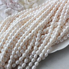 Жемчуг натуральный речной, рис, 8,8-11 мм, 1 нить, Ж029