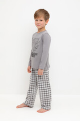 пижама  для мальчика  К 1600/холодный серый,клетка