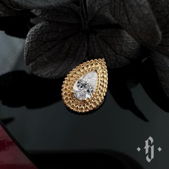 Накрутка "Blob" - Желтое золото - White CZ