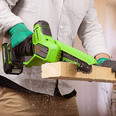 Цепная мини-пила Greenworks GD24CSMNXK4 24V (15 см) аккумуляторная, с АКБ 4 А/ч и ЗУ