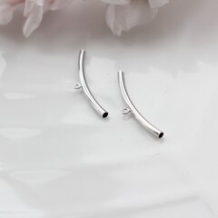 Трубочка с петелькой, спейсер, 39*3 мм, родий, П803