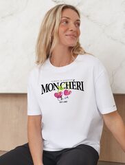 Футболка с принтом свободная эластичная из премиального хлопка  D49.136 (130676)