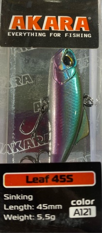 Воблер Akara раттлин Leaf 45S 5,5 гр. (3/15 oz 1,8 in) A121