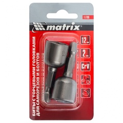 Биты с торцевыми головками 12 мм, 45 мм, 2 шт. Matrix, 11788