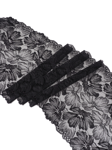Эластичное кружево для белья черное ширина 23 см